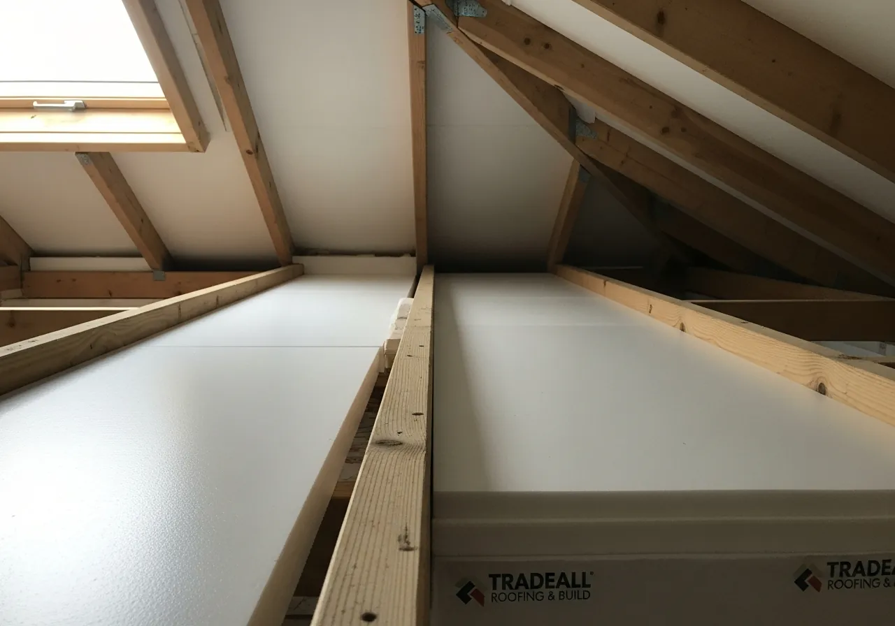 Roof insulation between rafters in a UK loft conversion